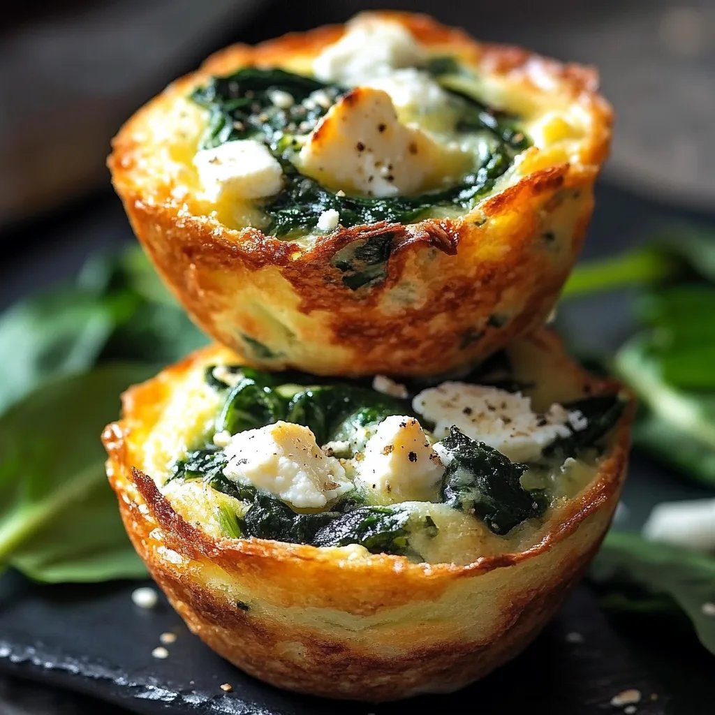Schnelle & gesunde Eiermuffins mit Spinat und Feta
