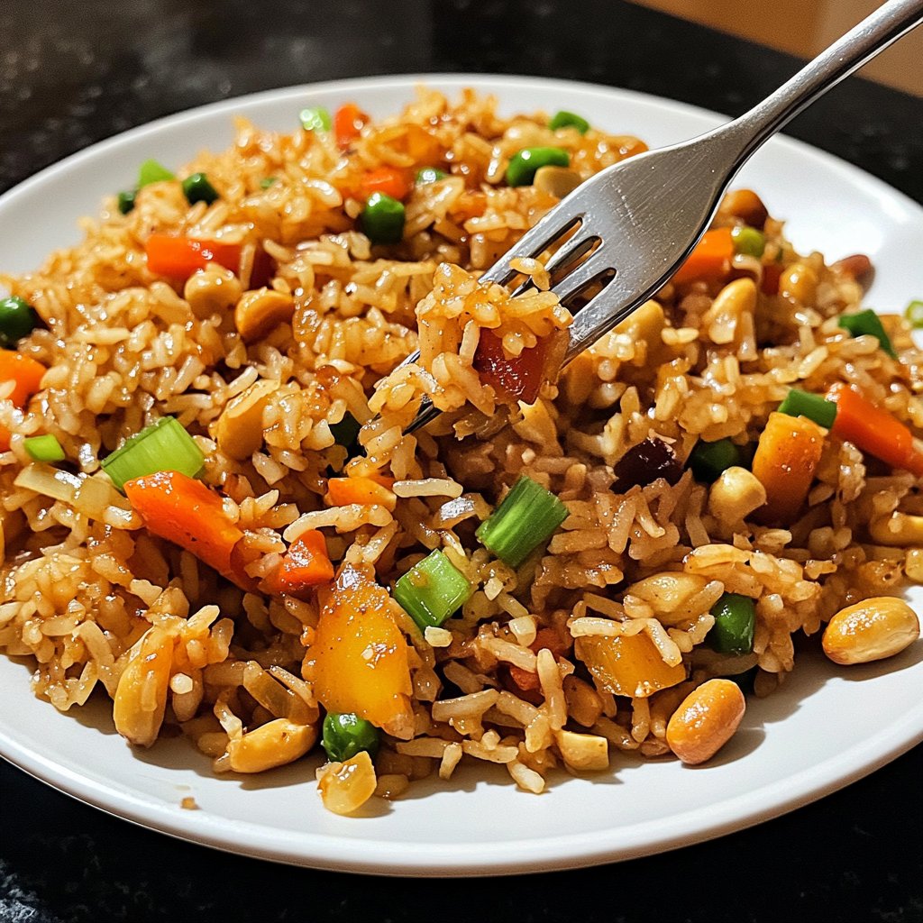 Gebratener Reis mit Erdnüssen