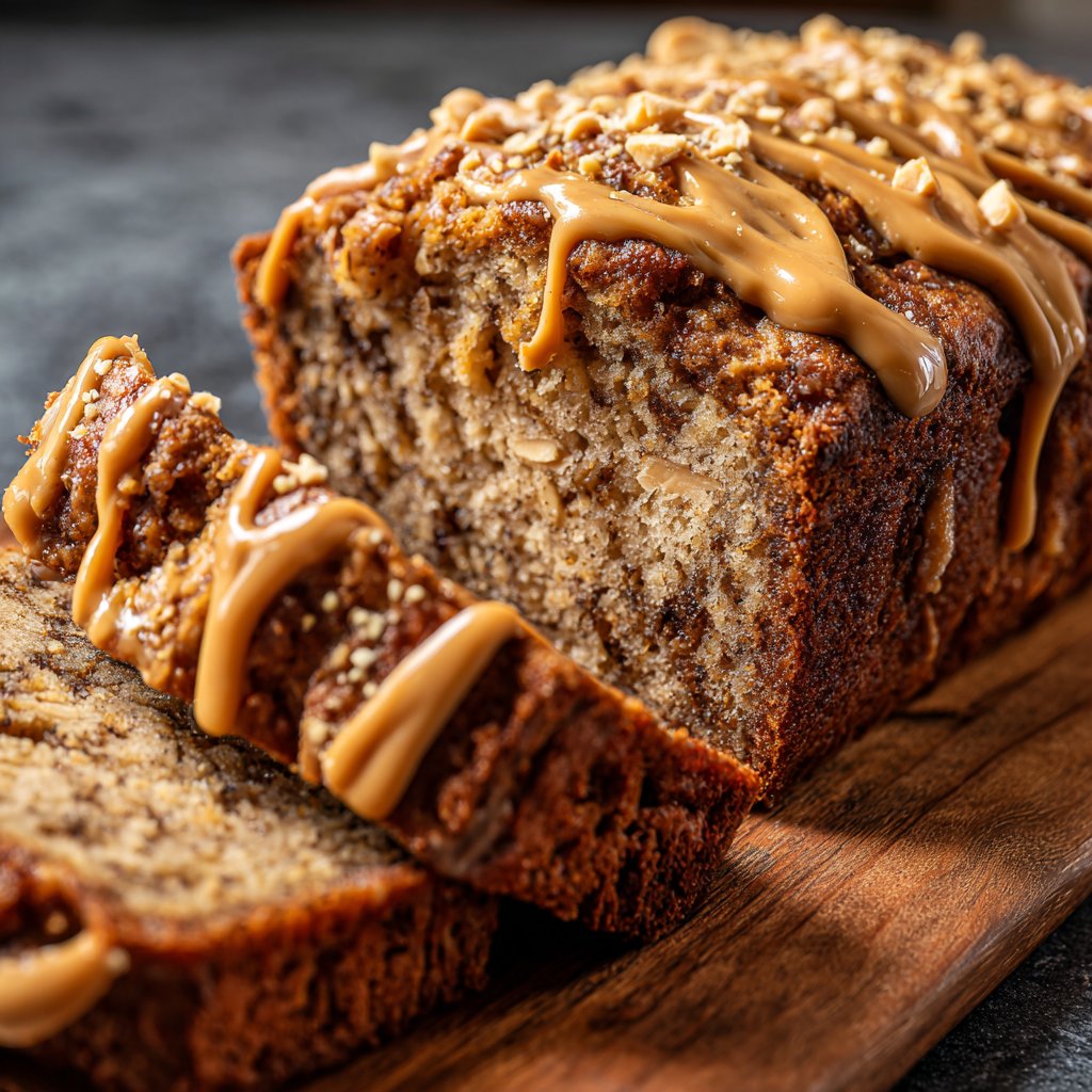 Bananenbrot mit Erdnussbutter