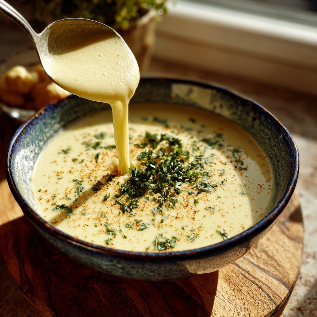 Cremige Blumenkohlsuppe mit Muskat