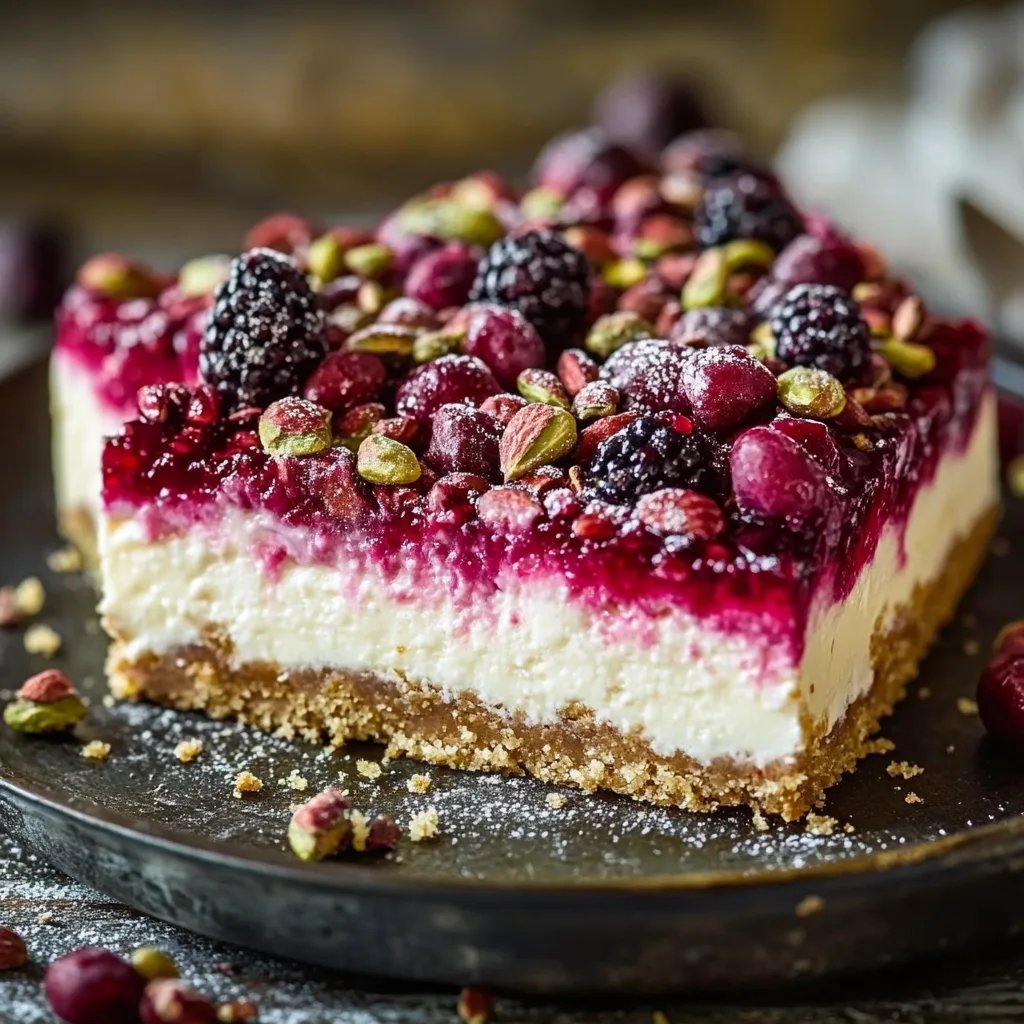 Himbeer-Pistazien-Cheesecake-Riegel