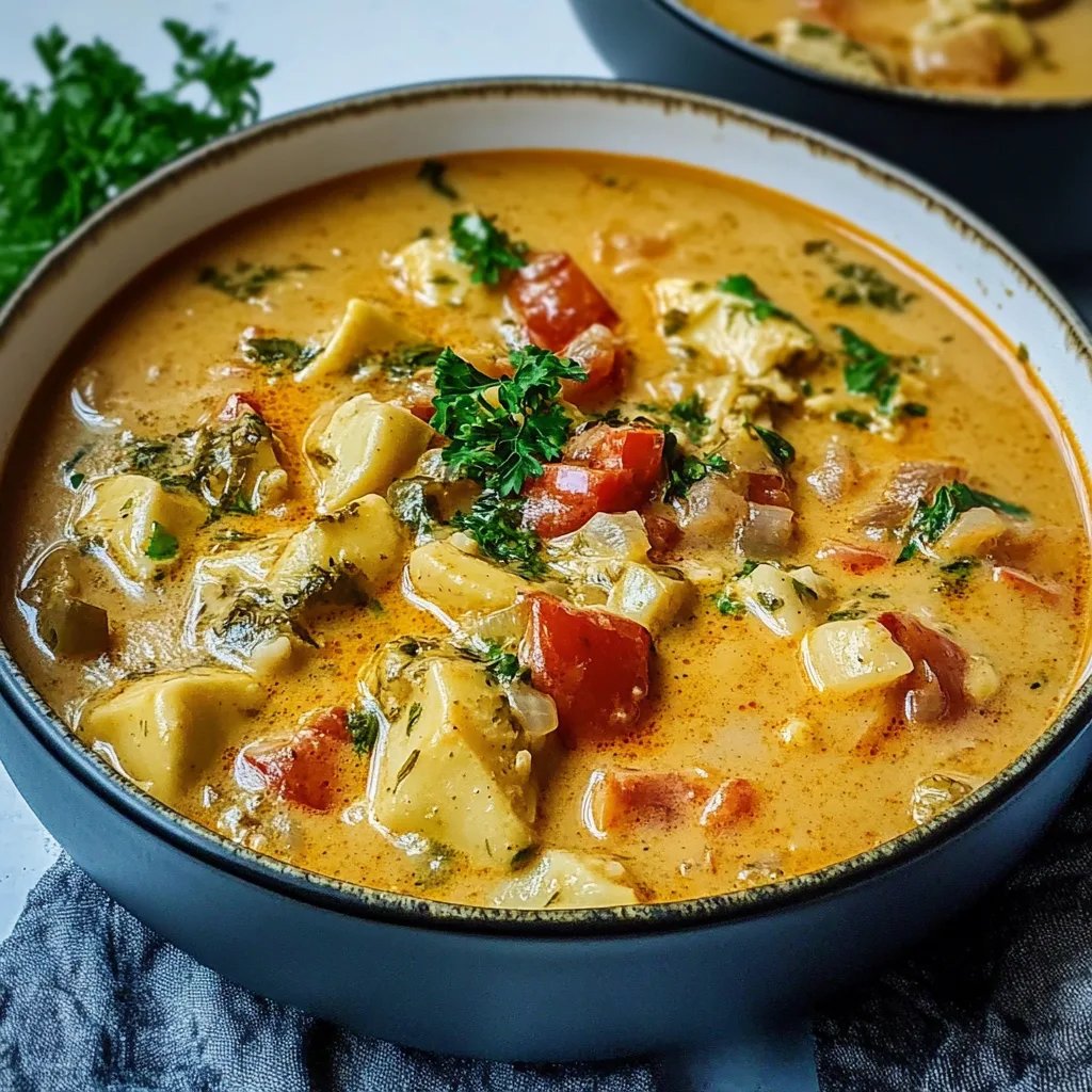 Hühnercurry-Lauchsuppe