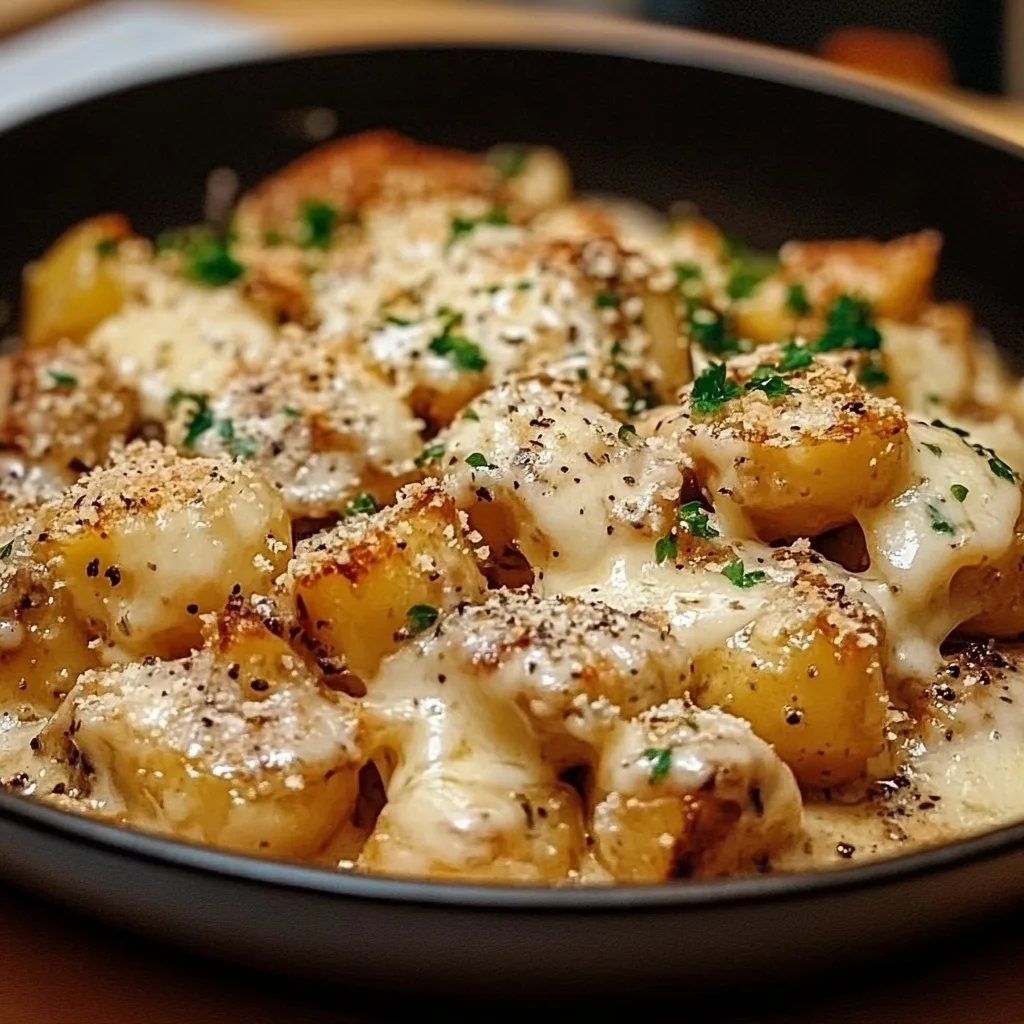 Knoblauch-Parmesan-Hähnchen mit Kartoffeln