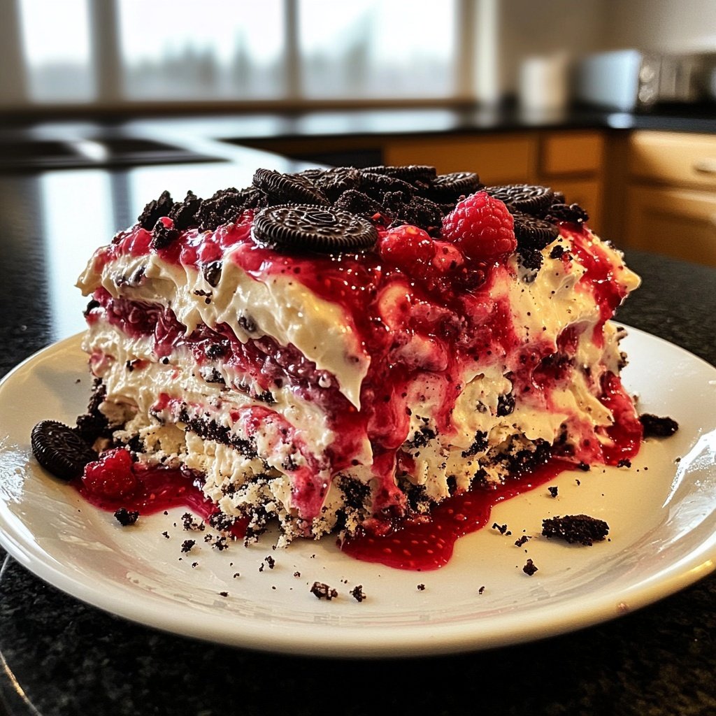 Himbeer-Oreo Nachtisch