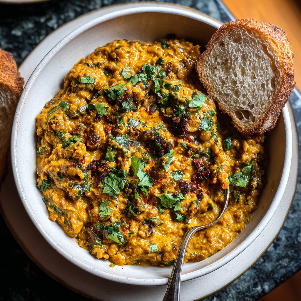 Vegetarisches Abendessen mit Linsencurry