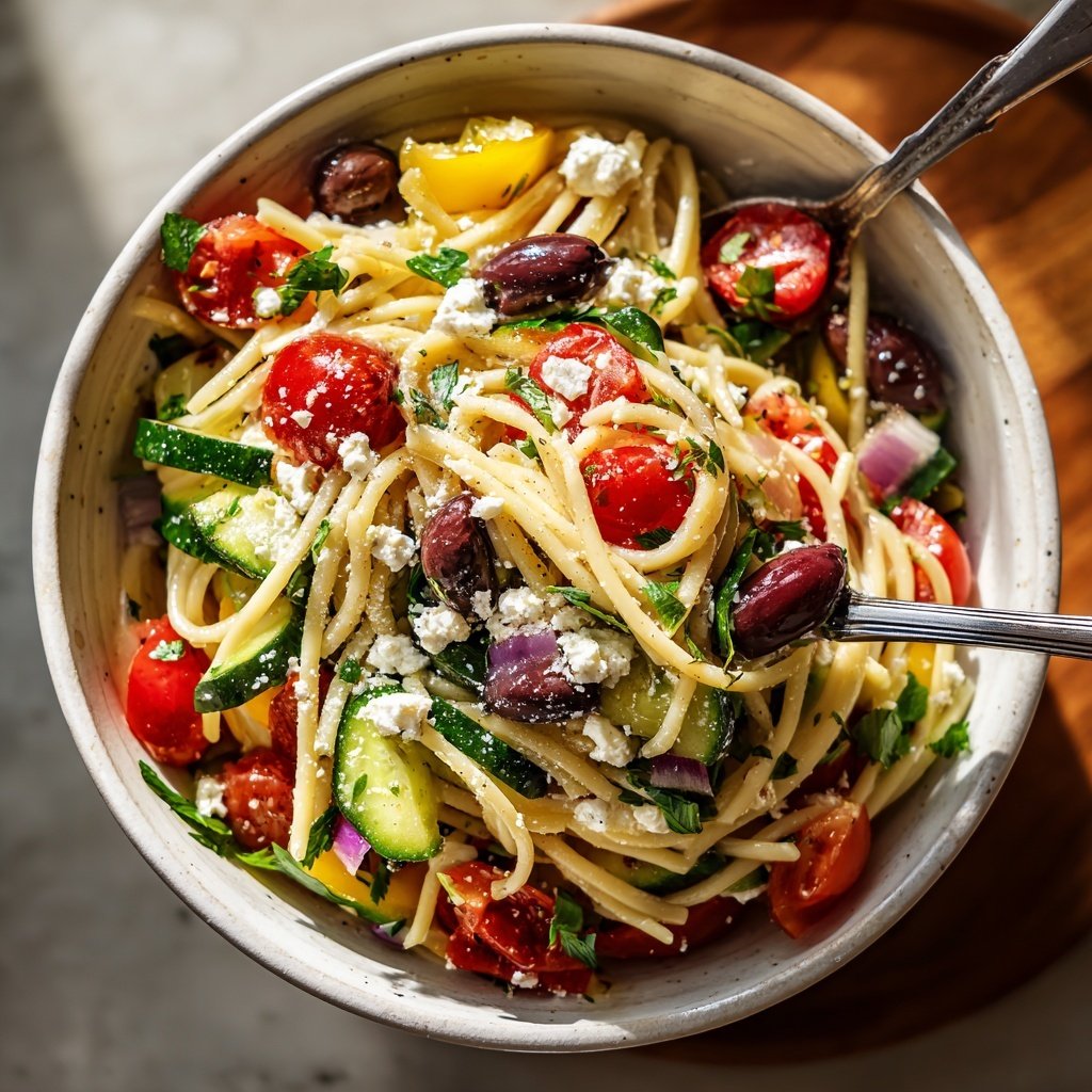 Mediterraner Nudelsalat Leicht